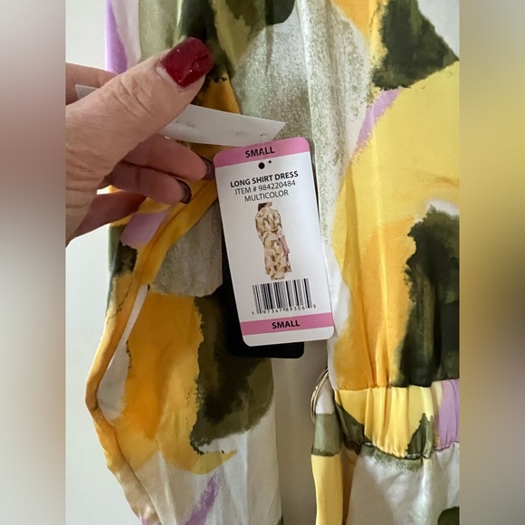 French Connection Multicolor Abstract Print Women's Shirt Dress Size Small - Picture 3 of 16